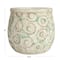 Hello Honey® 6.5" Green Debossed Circles Terra Cotta Planter